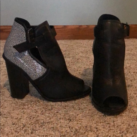 Black booties open toe - Picture 3 of 4